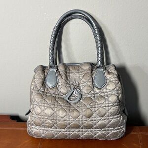 Dior Quilted Silver Handbag